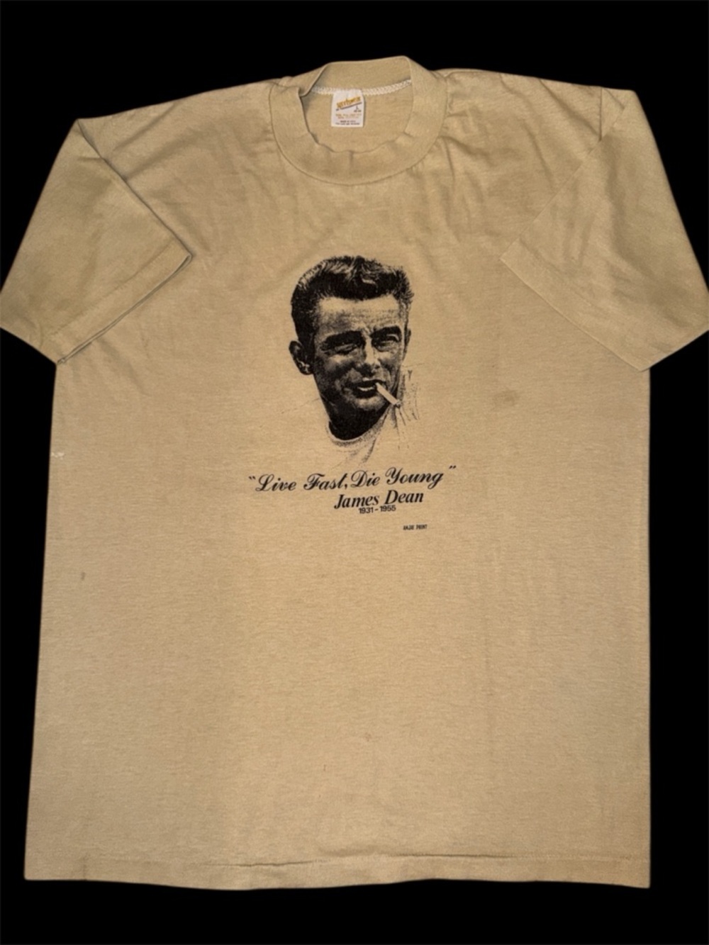 Vintage 1980’s James Dean 'Live Fast, Die Young' Graphic T-Shirt- Men’s Large